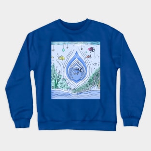 Colorful Fishes &  Ocean Salt Water Aquarium Fishes And Corals. Crewneck Sweatshirt